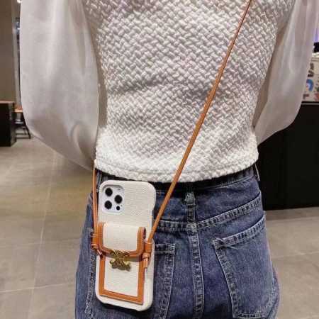 Celine card bag mobile phone case three-pack case, with stand, with lanyard, can - Click Image to Close