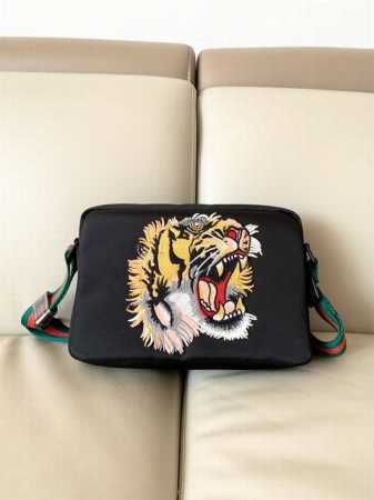 Gucc* New crossbody bag. Made of imported waterproof Oxford cloth and cowhide le - Click Image to Close