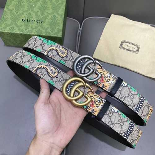 Extra Wide 40Mm! Gucci Original Boutique Brand New Bengal Tiger Design Belt: Wit