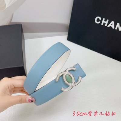 3.0Cm Chanel Belt, Genuine Leather With Double-Sided Color Options, Length: .75,