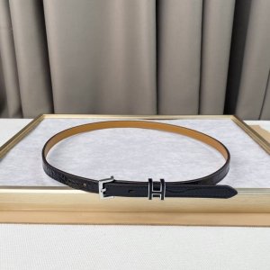 Hermes Crocodile Leather Belt With Palladium-Plated Belt Buckle, Exquisitely Pol