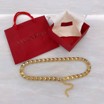 valentino Garavani Roman Stud Oversized Riveted Metal Belt - Vintage Brass Fo