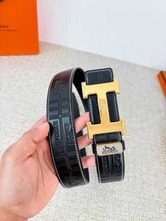 Product Name: Hermes Belt (Original) Model: Hook buckle, classic pure steel buck - Click Image to Close