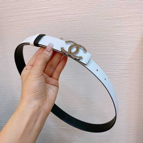 Chanel 25S Cc Silver-Finished Logo Buckle, Brass Metal, Double-Sided Calfskin Be