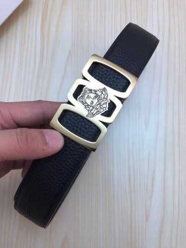 Versace 3.8cm double-sided original leather, steel buckle, the body uses the la