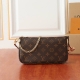 M82766 Monogram canvas new version of the Pochette Accessoires handbag. This Poc
