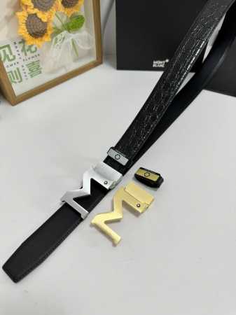 Product Name: Montblanc Material: Original Cowhide Belt, 100% First-Layer Cowhid - Click Image to Close