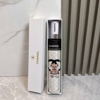 Chanel Princess Bear Summer New Fully Automatic Folding Sun Umbrella Black coati