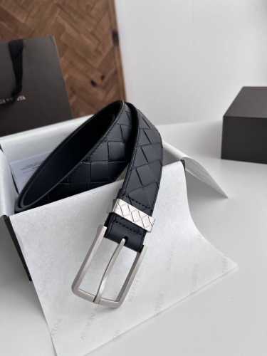 Bv new men's braided belt, pure handmade Intreccio large plaid woven double-side