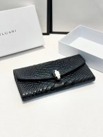 Color: Black Size: 19X10 Bulgari original leather wallet Super strong workmansh