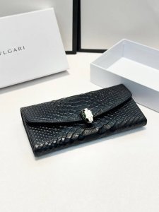 Color: Black Size: 19X10 Bulgari original leather wallet Super strong workmansh