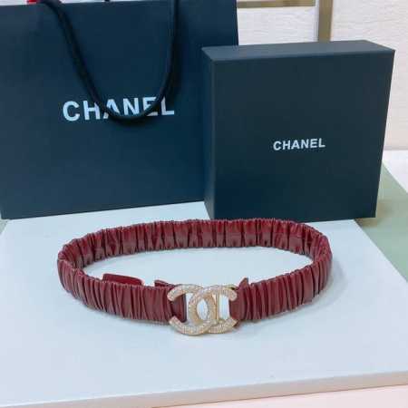 Chanel Cc rhinestone brass logo buckle, calfskin leather, silver and gold metal, - Click Image to Close
