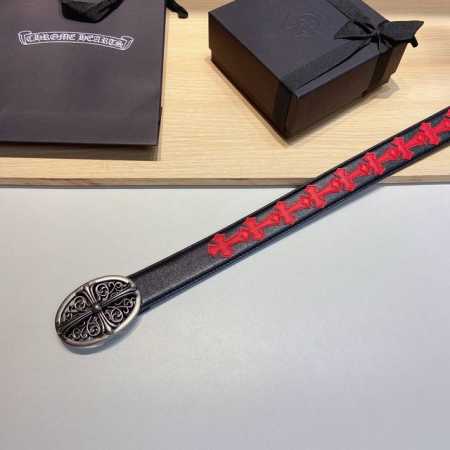 Chrome Hearts Double-sided resin leather cross belt (detachable), high-quality - Click Image to Close