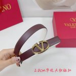 2.0Cm Valentino Plain Weave Belt, Double-Sided Top-Grain Leather, Length: .75.80