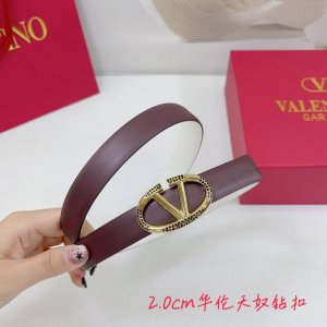 2.0Cm Valentino Plain Weave Belt, Double-Sided Top-Grain Leather, Length: .75.80