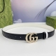 Gucci 3.0cm Top-grain cowhide belt with embossed surface, classic double C buckl