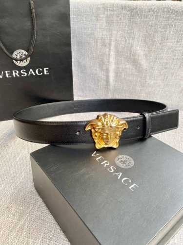 Width 4.0 Cm Versace This Goatskin Belt Features A Buckle Adorned With The Brand