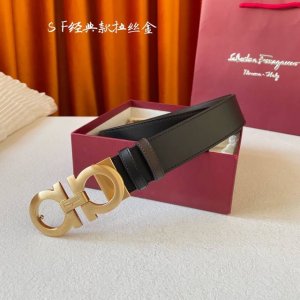 Comes with a full gift box. Ferragamo 3.5cm high-end custom men's leather belt,