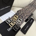 Dg, width 3.5Cm Dolce&Gabbana Leopard print Dauhine calfskin and calfskin double