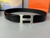 Original quality Togo leather double-sided leather belt 38mm with stainless stee