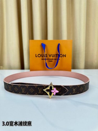 Louis Vuitton 3.0 wide leather strap with a wave pattern, featuring the classic