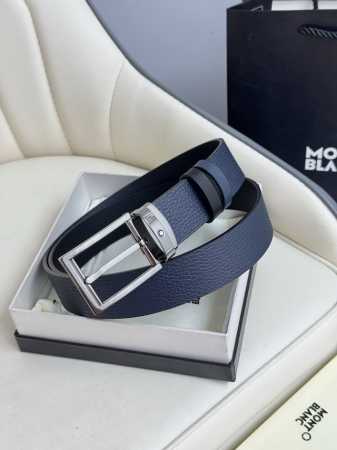 Montblanc 3.5cm wide, made of top-grain cowhide, premium pin buckle, customizabl - Click Image to Close