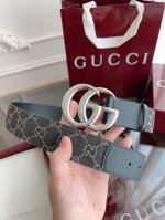 Gucci Gg Supreme Canvas And Leather Belt Is Made Of Environmentally Friendly Tec