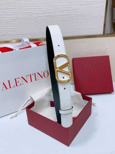 vlogo Signature Buckle Shiny Calfskin Belt - Swarovski Diamond Shiny Buckle -