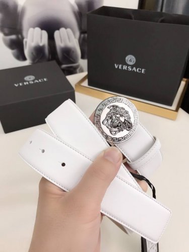 This Versace Fashion Belt Is Crafted From Soft Calf Leather And Features A Three