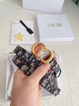 Dior Goddess Versatile Woven Belt Made of Italian cowhide with patterned textile - Click Image to Close