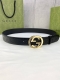 Width 4.0 Gucci interlocking double G buckle belt, made of smooth original calfs