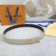 3.0Cm Louis Vuitton Lv Belt, Double-Sided Top-Grain Cowhide Leather, Length: 75.