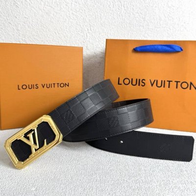 Louis Vuitton Stainless Steel Letter Buckle, 4.0cm Width, Men's Steel Buckle Bel