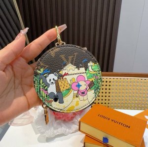 Louis Vuitton monogram bag pendant, cartoon painted small coin purse. Lv bag pen
