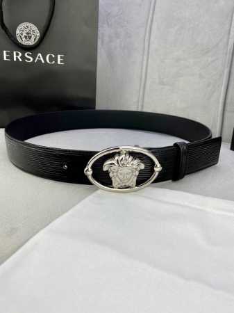 Width 4.0Cm This Versace Belt With Ripple Leather Sole Is Decorated With The Ico - Click Image to Close