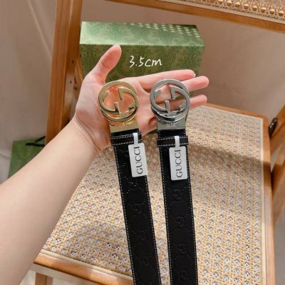 Gucci men's new 3.5cm wide double-sided classic embossed design original importe