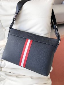 A stylish new shoulder bag from Bally for men, featuring a classic logo and ico