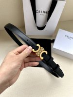 Width 2.5Cm Celine Triomphe Medium Smooth Imported Leather Belt First Layer Leat