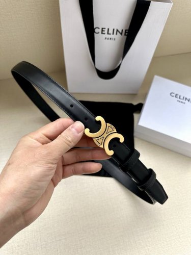 Width 2.5Cm Celine Triomphe Medium Smooth Imported Leather Belt First Layer Leat