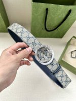 Width 3.8Cm Gucci Gg Supreme canvas belt with interlocking double G buckle. Belt