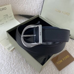 Tom Ford. New high-end double-faced calfskin, simple business men's belt, 4.0Cm