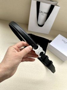 Width 2.5Cm Celine Triomphe Medium Smooth Imported Leather Belt First Layer Leat