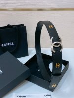 chanel 24C Resin Black And White Rhinestones Gold Metal Logo Buckle Brass Met
