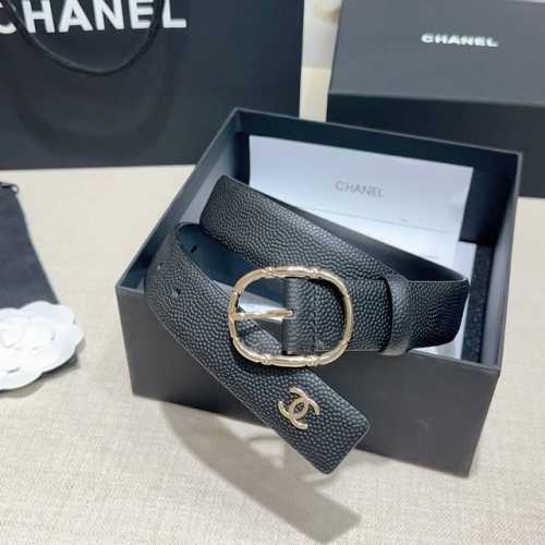 3.0Cm Chanel belt, double-sided first layer cowhide pearl pattern, length: 75.80