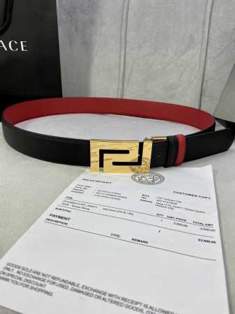 Width 3.5Cm Versace This Soft Palm-Print Belt Is Decorated With A Geometric Gree - Click Image to Close
