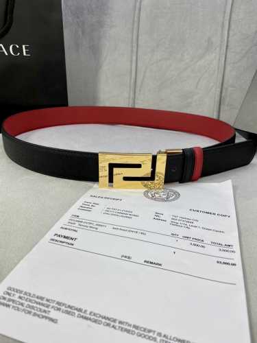 Width 3.5Cm Versace This Soft Palm-Print Belt Is Decorated With A Geometric Gree