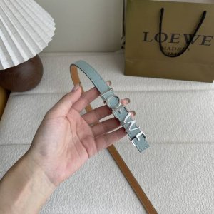Troewe New Smooth Cowhide Leather Belt, Decorated With Metal Loewe Logo, 1.5Cm W