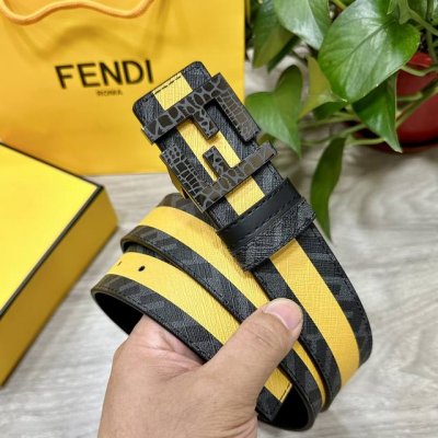 Fendi Fendi Store-Exclusive Style 4.0 Cm Wide Double-Ring Reversible Belt With F