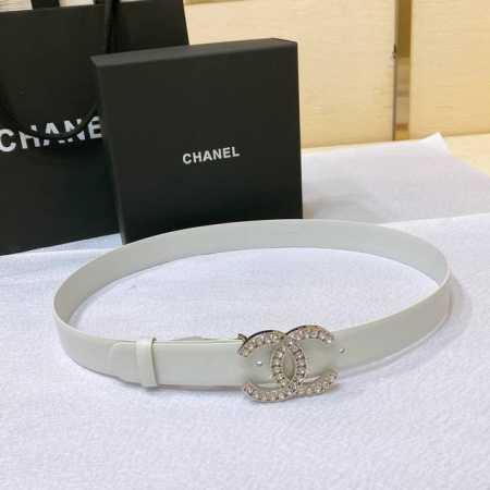 chanel 23P Cc Rhinestone Gold And Silver Imported Fetal Cowhide Belt 3.0Cm Ex - Click Image to Close