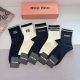 Packaged with 5 pairs of Miumiu men's mid-calf socks, made of pure cotton, a mu